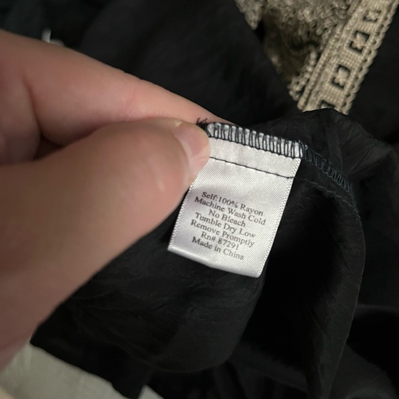 JOHNNY WAS rare black tunic top/dress tan-gold embroidery size large - Picture 8 of 9